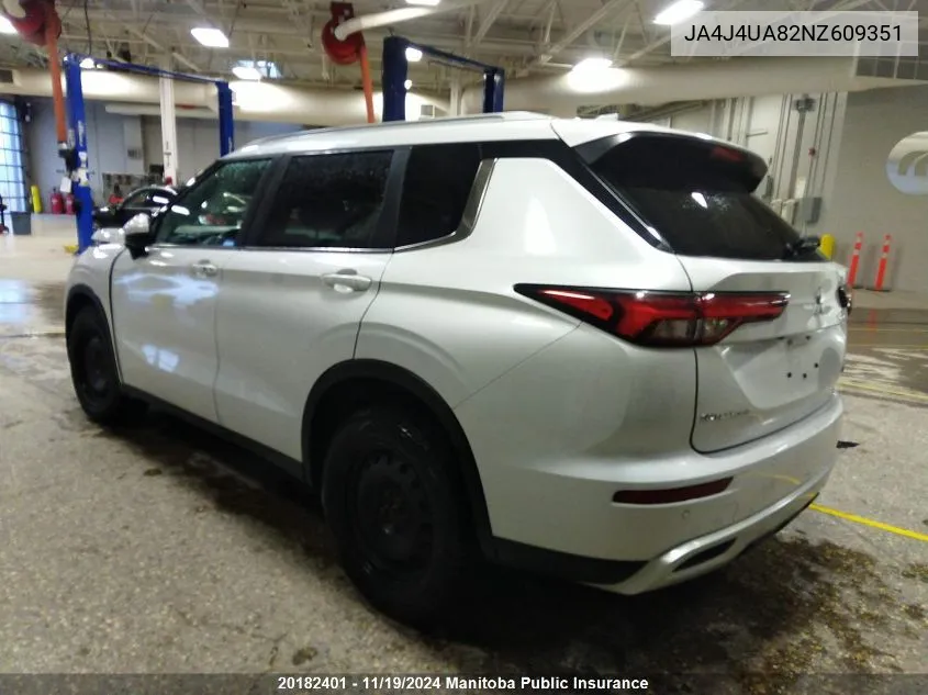 2022 Mitsubishi Outlander Se VIN: JA4J4UA82NZ609351 Lot: 20182401