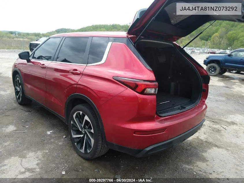 2022 Mitsubishi Outlander Es 2.5 S-Awc VIN: JA4J4TA81NZ073292 Lot: 39297766