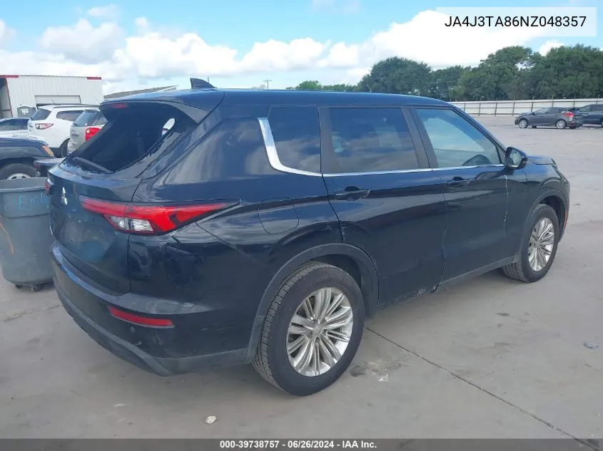 JA4J3TA86NZ048357 2022 Mitsubishi Outlander Es 2.5 2Wd