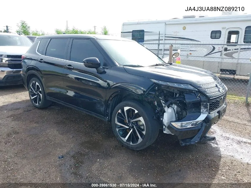 2022 Mitsubishi Outlander Black Edition 2Wd/Se 2.5 2Wd/Se Launch Edition 2Wd VIN: JA4J3UA88NZ089210 Lot: 39861530