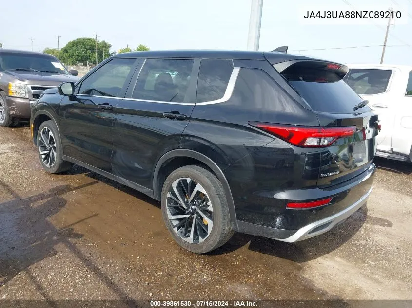 2022 Mitsubishi Outlander Black Edition 2Wd/Se 2.5 2Wd/Se Launch Edition 2Wd VIN: JA4J3UA88NZ089210 Lot: 39861530