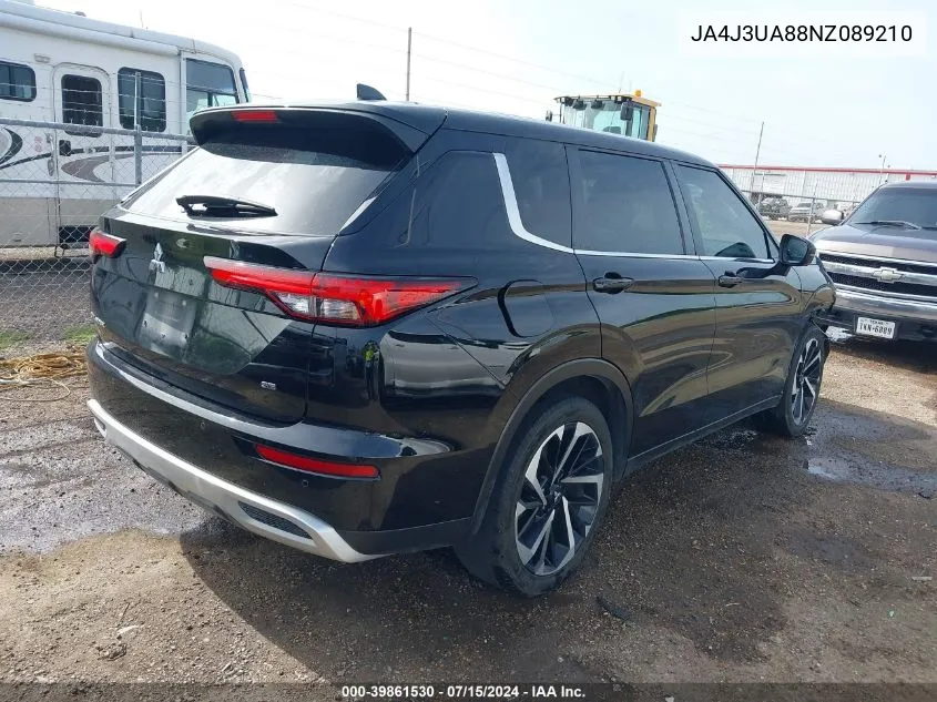 2022 Mitsubishi Outlander Black Edition 2Wd/Se 2.5 2Wd/Se Launch Edition 2Wd VIN: JA4J3UA88NZ089210 Lot: 39861530