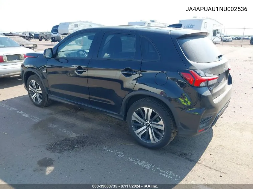 2022 Mitsubishi Outlander Sport 2.0 Be 2Wd/2.0 Es 2Wd/2.0 Le 2Wd/2.0 S 2Wd VIN: JA4APUAU1NU002536 Lot: 39883735