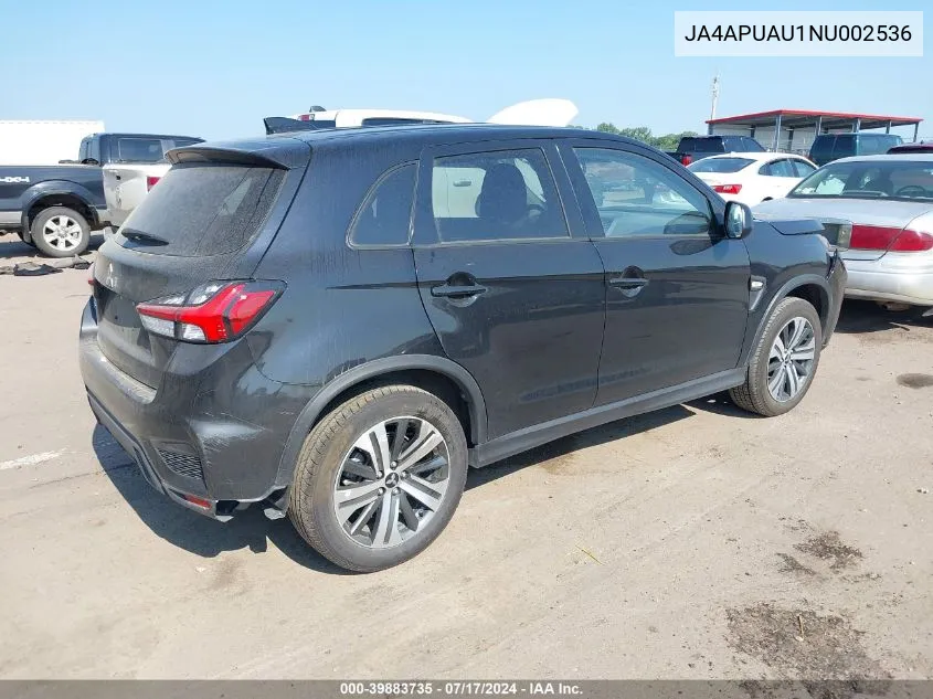 2022 Mitsubishi Outlander Sport 2.0 Be 2Wd/2.0 Es 2Wd/2.0 Le 2Wd/2.0 S 2Wd VIN: JA4APUAU1NU002536 Lot: 39883735