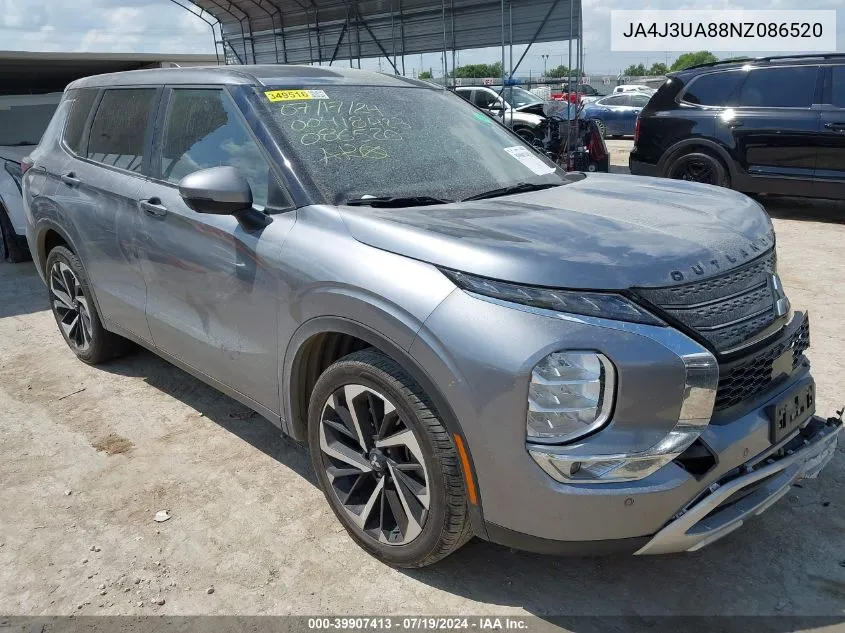 2022 Mitsubishi Outlander Black Edition 2Wd/Se 2.5 2Wd/Se Launch Edition 2Wd VIN: JA4J3UA88NZ086520 Lot: 39907413