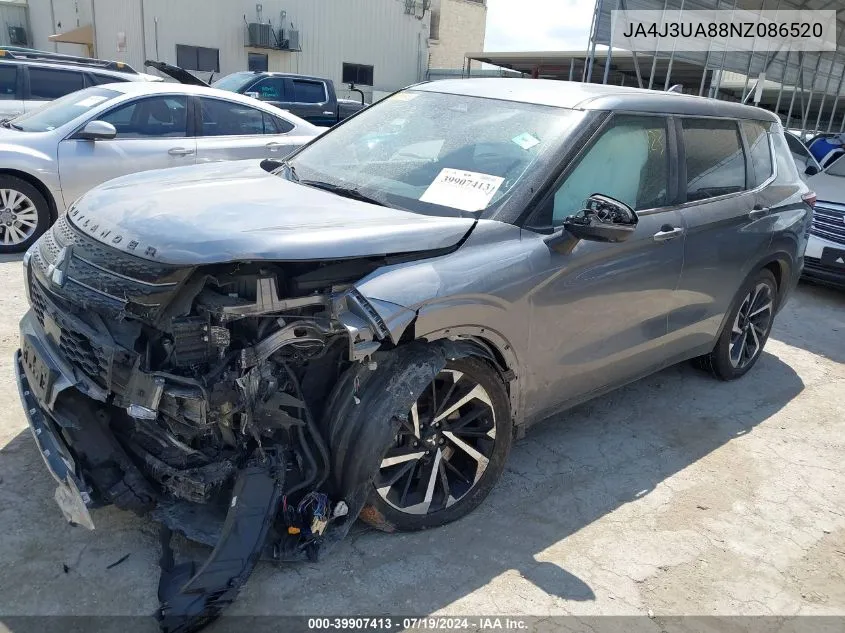 2022 Mitsubishi Outlander Black Edition 2Wd/Se 2.5 2Wd/Se Launch Edition 2Wd VIN: JA4J3UA88NZ086520 Lot: 39907413