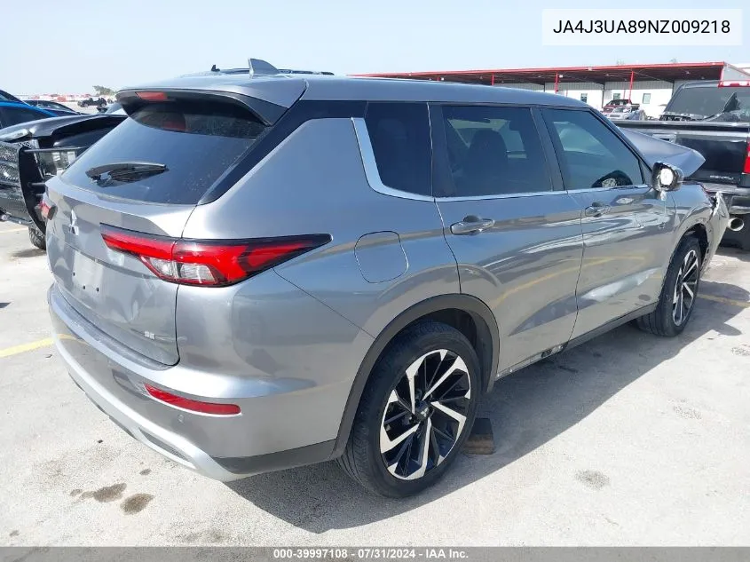 2022 Mitsubishi Outlander Black Edition 2Wd/Se 2.5 2Wd/Se Launch Edition 2Wd VIN: JA4J3UA89NZ009218 Lot: 39997108