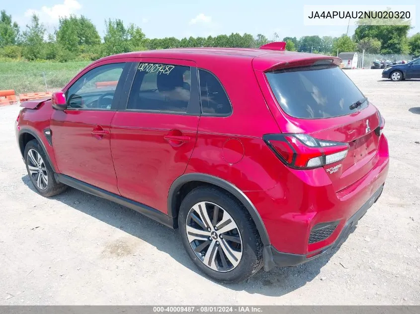 2022 Mitsubishi Outlander Sport 2.0 Be 2Wd/2.0 Es 2Wd/2.0 Le 2Wd/2.0 S 2Wd VIN: JA4APUAU2NU020320 Lot: 40009487