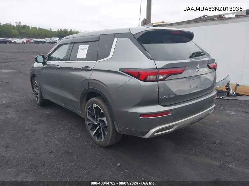 2022 Mitsubishi Outlander Se 2.5 S-Awc VIN: JA4J4UA83NZ013035 Lot: 40044702