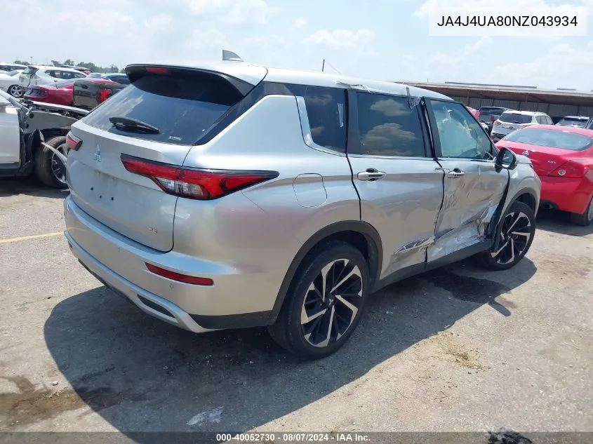 2022 Mitsubishi Outlander Black Edition S-Awc/Se 2.5 S-Awc/Se Launch Edition S-Awc VIN: JA4J4UA80NZ043934 Lot: 40052730