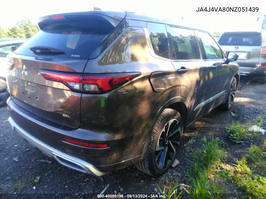 JA4J4VA80NZ051439 2022 Mitsubishi Outlander Sel/Sel Special Edition