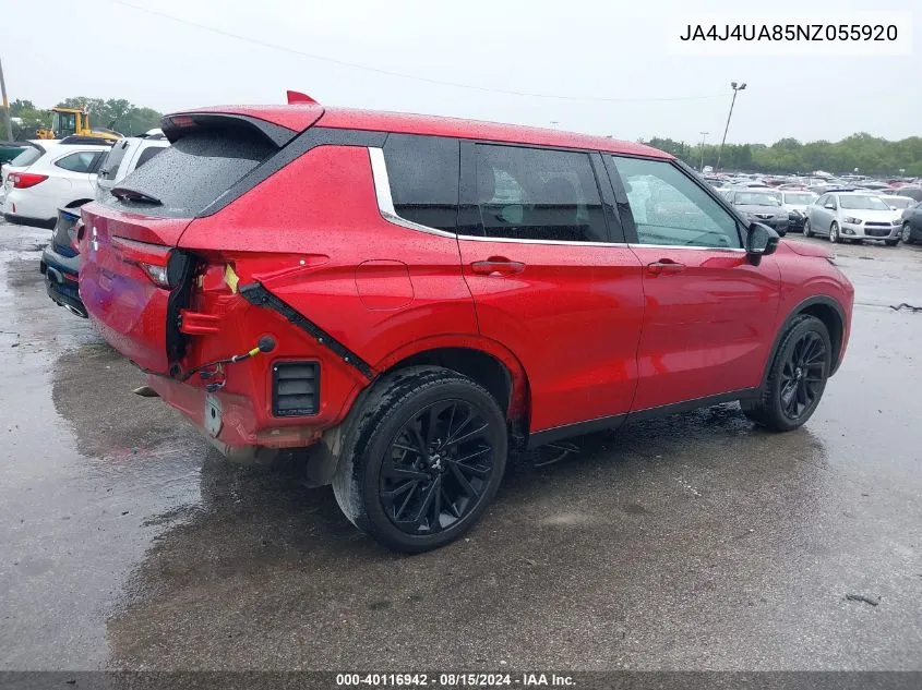 2022 Mitsubishi Outlander Black Edition S-Awc/Se 2.5 S-Awc/Se Launch Edition S-Awc VIN: JA4J4UA85NZ055920 Lot: 40116942