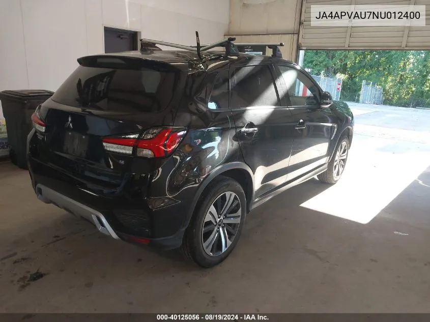 2022 Mitsubishi Outlander Sport 2.0 Se 2Wd/2.0 Se Special Edition 2Wd VIN: JA4APVAU7NU012400 Lot: 40125056