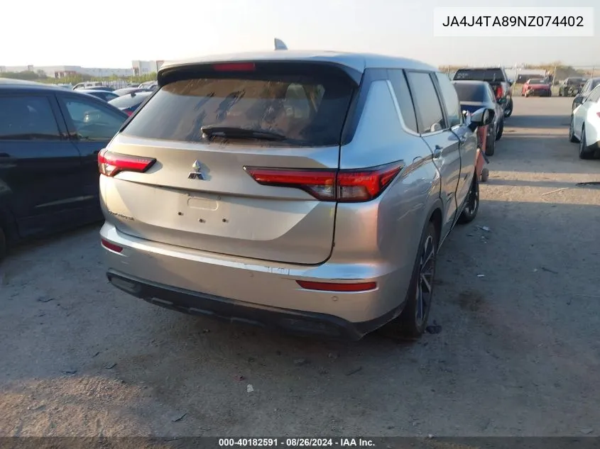 JA4J4TA89NZ074402 2022 Mitsubishi Outlander Es 2.5 S-Awc