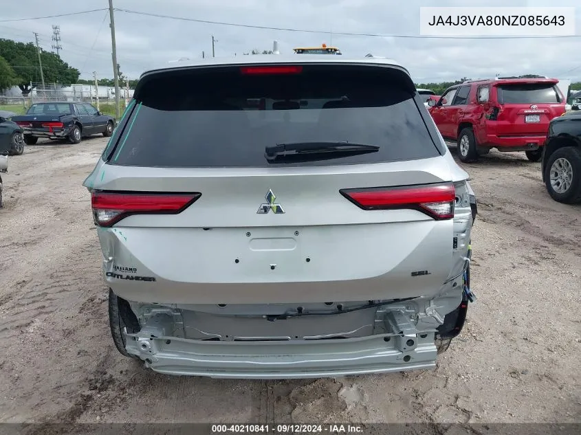 JA4J3VA80NZ085643 2022 Mitsubishi Outlander Sel/Sel Special Edition