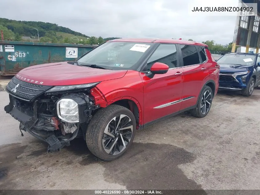 2022 Mitsubishi Outlander Black Edition 2Wd/Se 2.5 2Wd/Se Launch Edition 2Wd VIN: JA4J3UA88NZ004902 Lot: 40226590