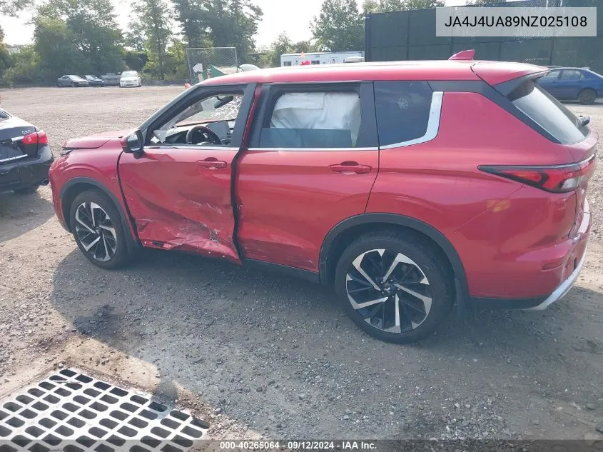 2022 Mitsubishi Outlander Se/Black Edition VIN: JA4J4UA89NZ025108 Lot: 40265064