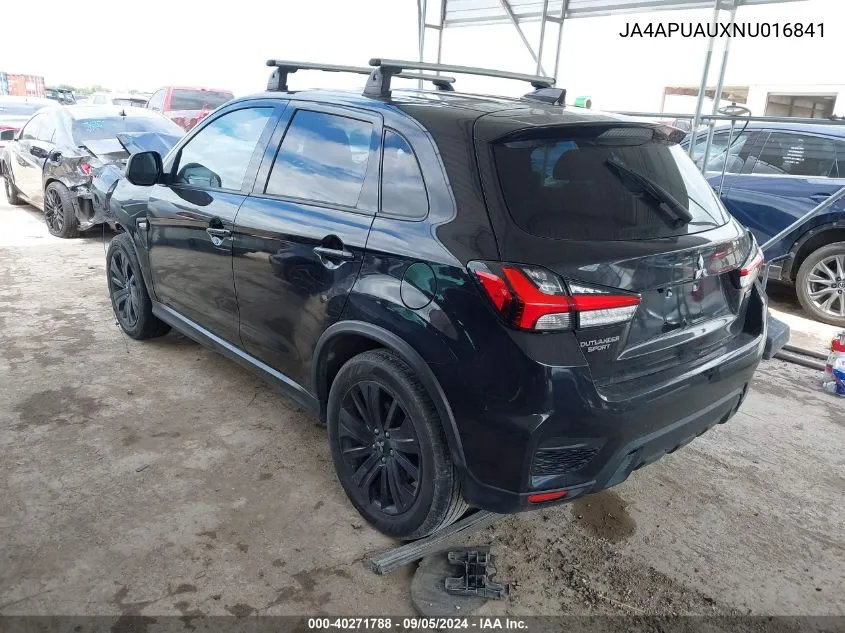 JA4APUAUXNU016841 2022 Mitsubishi Outlander Sport Es/Le/Be