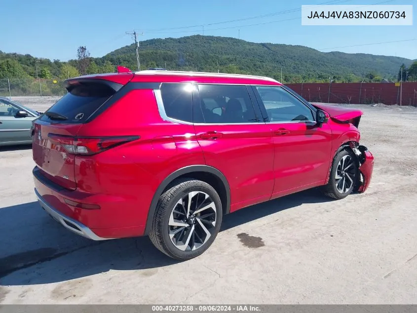 2022 Mitsubishi Outlander Sel 2.5 S-Awc/Sel Launch Edition S-Awc/Sel Special Edition S-Awc VIN: JA4J4VA83NZ060734 Lot: 40273258