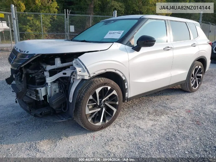 2022 Mitsubishi Outlander Black Edition S-Awc/Se 2.5 S-Awc/Se Launch Edition S-Awc VIN: JA4J4UA82NZ014144 Lot: 40287706