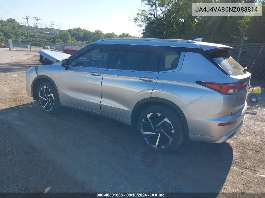 2022 Mitsubishi Outlander Sel 2.5 S-Awc VIN: JA4J4VA86NZ083814 Lot: 40301068