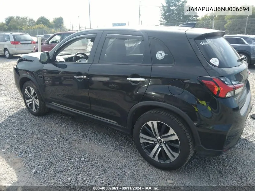 2022 Mitsubishi Outlander Sport 2.0 Be 2Wd/2.0 Es 2Wd/2.0 Le 2Wd/2.0 S 2Wd VIN: JA4APUAU6NU006694 Lot: 40307861