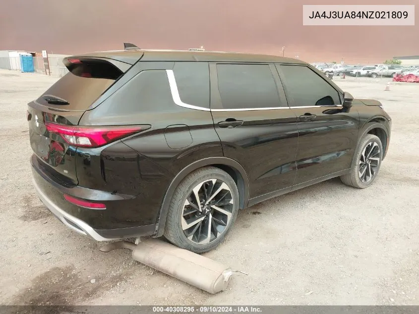 2022 Mitsubishi Outlander Black Edition 2Wd/Se 2.5 2Wd/Se Launch Edition 2Wd VIN: JA4J3UA84NZ021809 Lot: 40308295