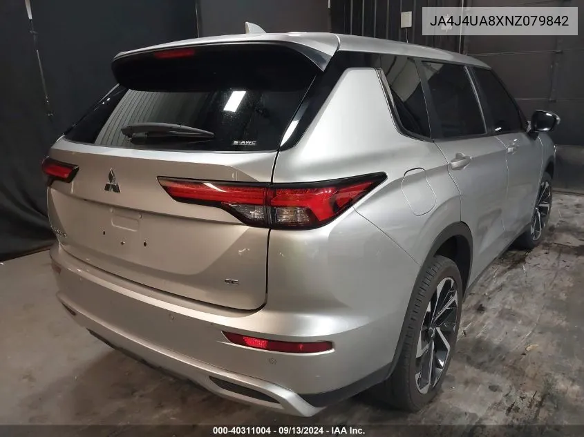 2022 Mitsubishi Outlander Se 2.5 S-Awc VIN: JA4J4UA8XNZ079842 Lot: 40311004