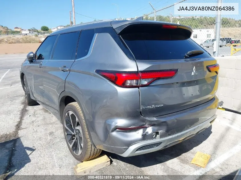 2022 Mitsubishi Outlander Sel 2.5 2Wd/Sel Special Edition 2Wd VIN: JA4J3VA80NZ064386 Lot: 40321819