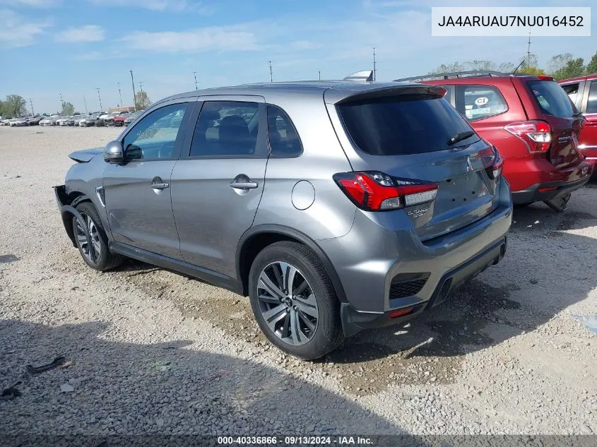 2022 Mitsubishi Outlander Sport Es/Le/Be/Se/Se Special Ed VIN: JA4ARUAU7NU016452 Lot: 40336866