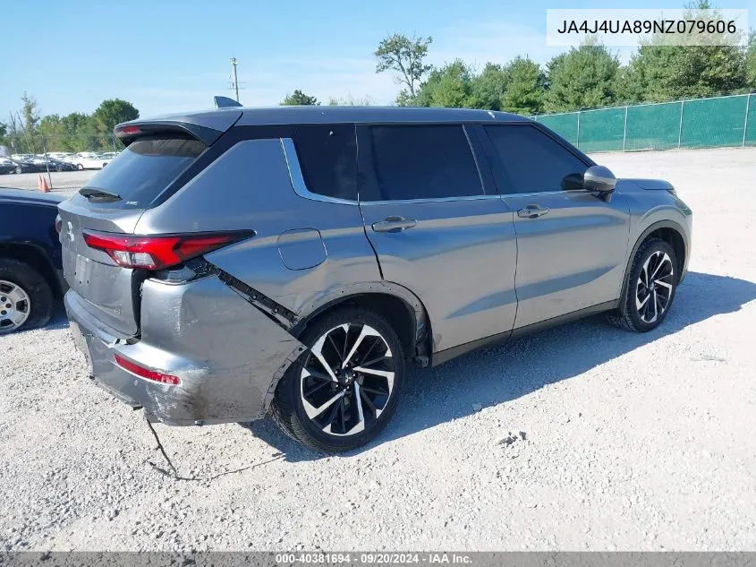 2022 Mitsubishi Outlander Black Edition S-Awc/Se 2.5 S-Awc/Se Launch Edition S-Awc VIN: JA4J4UA89NZ079606 Lot: 40381694