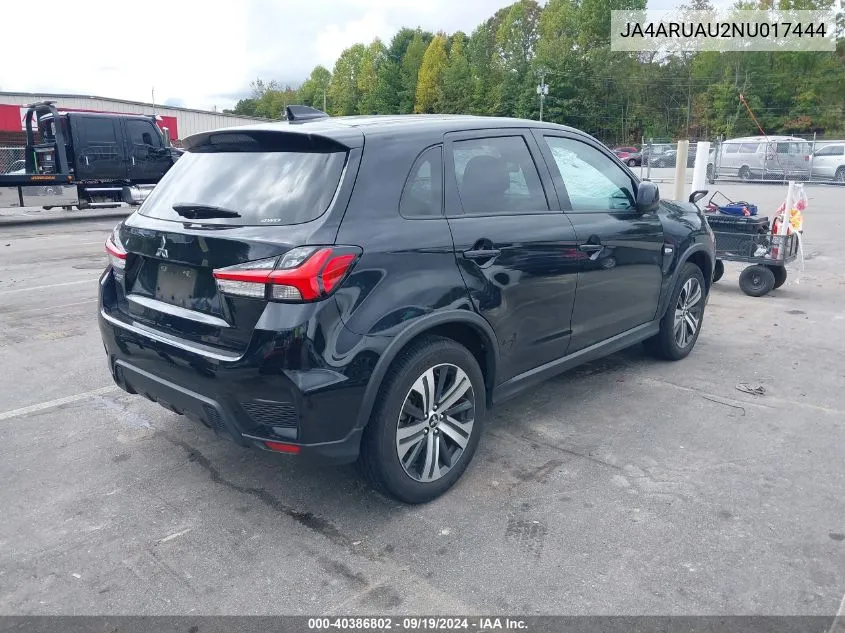 2022 Mitsubishi Outlander Sport 2.0 Es Awc VIN: JA4ARUAU2NU017444 Lot: 40386802