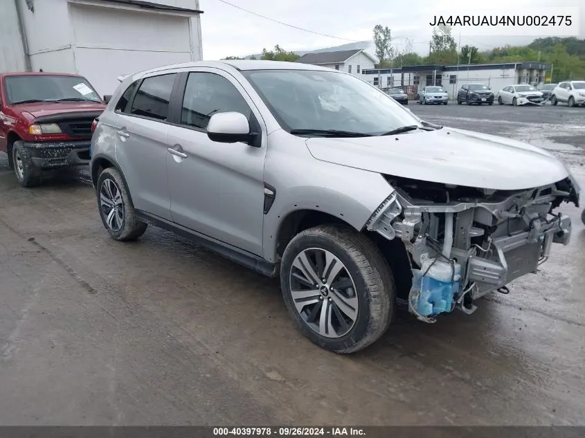 2022 Mitsubishi Outlander Sport 2.0 Be Awc/2.0 Es Awc/2.0 Le Awc/2.0 Se Awc/2.0 Se Special Edition Awc VIN: JA4ARUAU4NU002475 Lot: 40397978