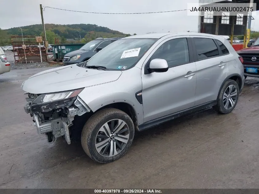 2022 Mitsubishi Outlander Sport 2.0 Be Awc/2.0 Es Awc/2.0 Le Awc/2.0 Se Awc/2.0 Se Special Edition Awc VIN: JA4ARUAU4NU002475 Lot: 40397978