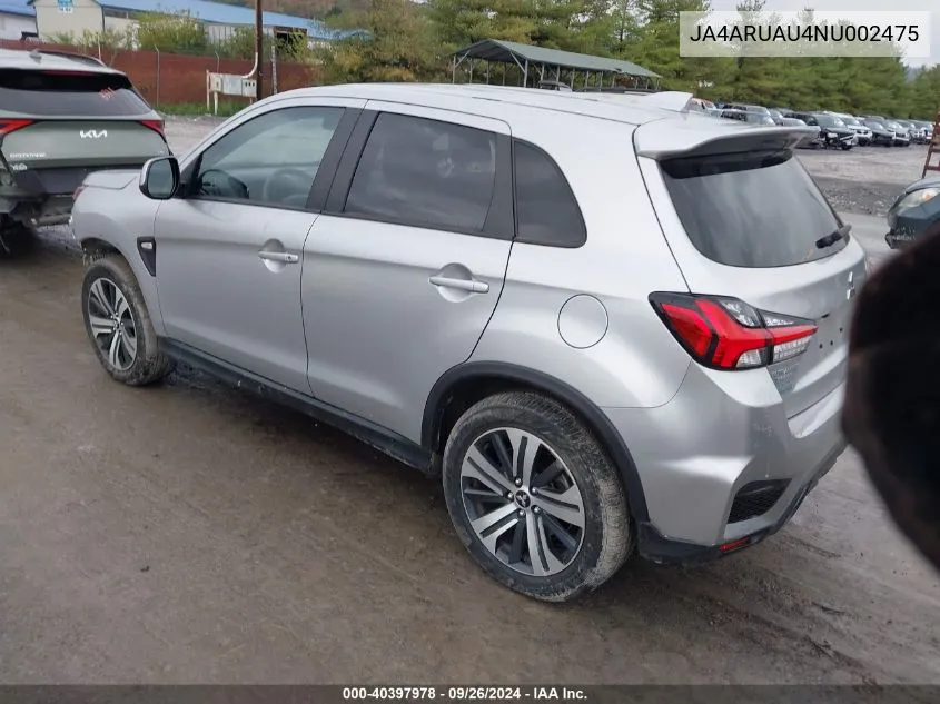 2022 Mitsubishi Outlander Sport 2.0 Be Awc/2.0 Es Awc/2.0 Le Awc/2.0 Se Awc/2.0 Se Special Edition Awc VIN: JA4ARUAU4NU002475 Lot: 40397978