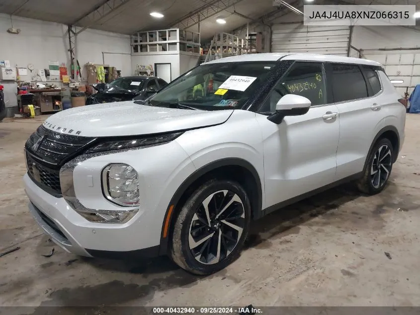 2022 Mitsubishi Outlander Black Edition S-Awc/Se 2.5 S-Awc/Se Launch Edition S-Awc VIN: JA4J4UA8XNZ066315 Lot: 40432940