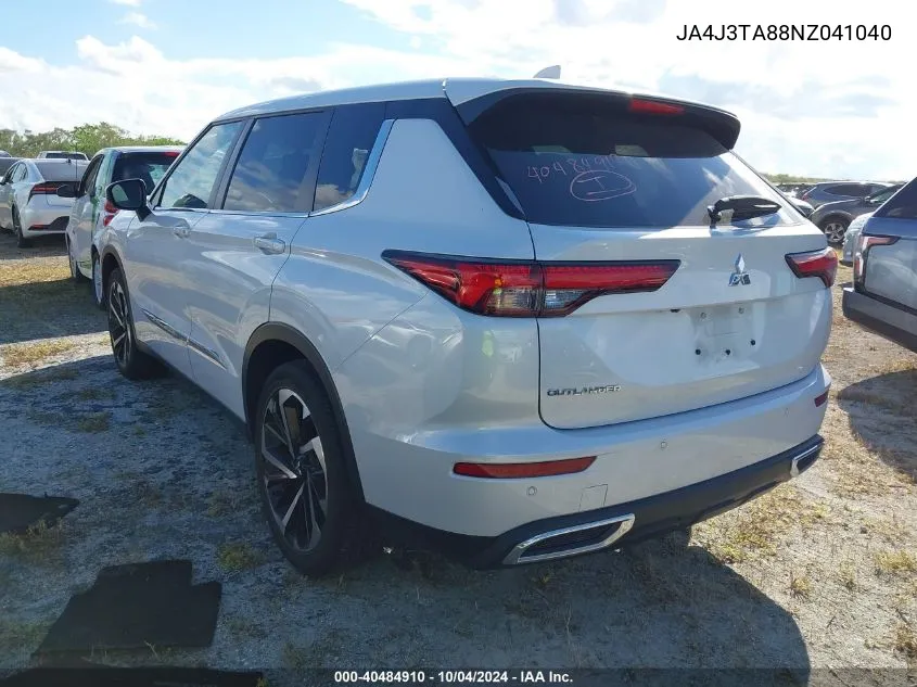 2022 Mitsubishi Outlander Es 2.5 2Wd VIN: JA4J3TA88NZ041040 Lot: 40484910