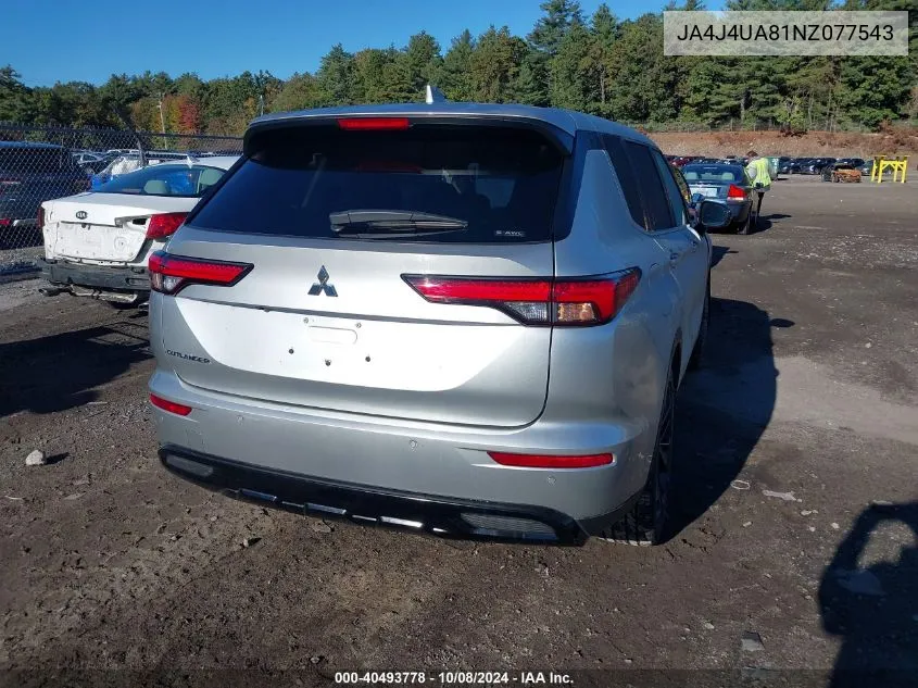 2022 Mitsubishi Outlander Se/Black Edition VIN: JA4J4UA81NZ077543 Lot: 40493778