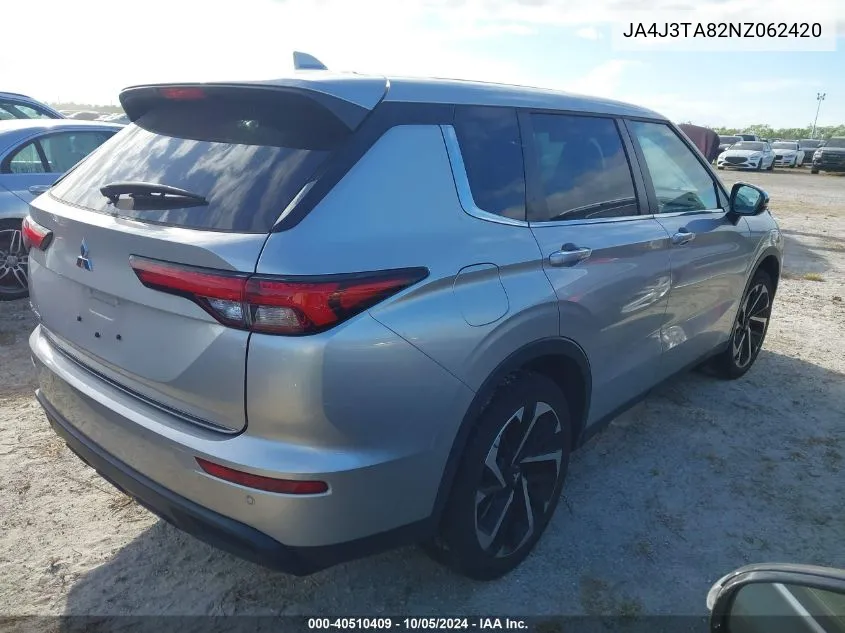 2022 Mitsubishi Outlander Es VIN: JA4J3TA82NZ062420 Lot: 40510409