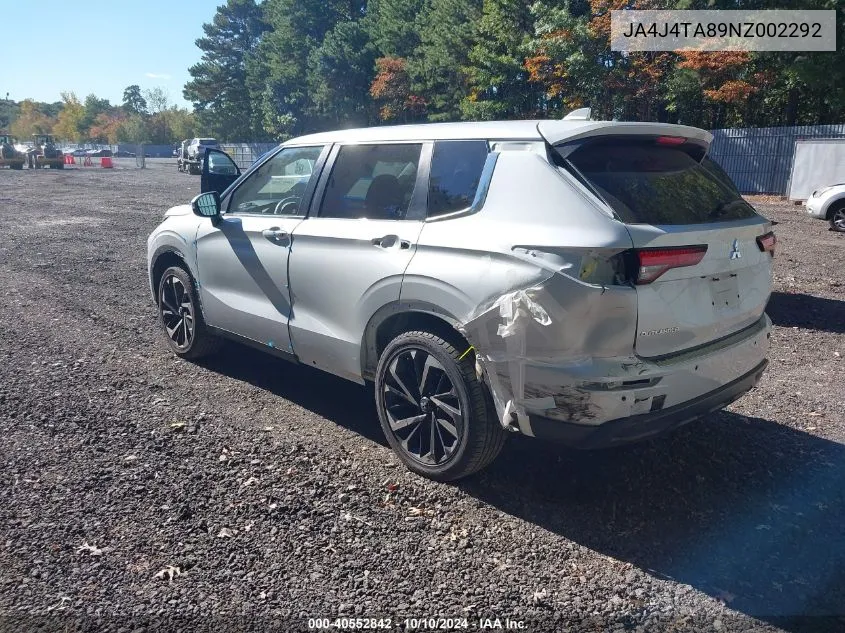 2022 Mitsubishi Outlander Es 2.5 VIN: JA4J4TA89NZ002292 Lot: 40552842