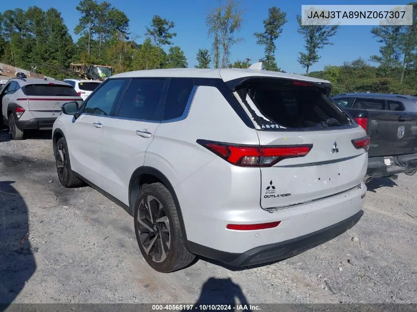 2022 Mitsubishi Outlander Es 2.5 2Wd VIN: JA4J3TA89NZ067307 Lot: 40565197