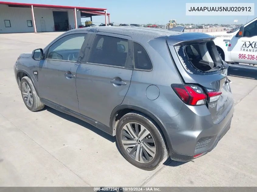 2022 Mitsubishi Outlander Sport 2.0 Be 2Wd/2.0 Es 2Wd/2.0 Le 2Wd/2.0 S 2Wd VIN: JA4APUAU5NU020912 Lot: 40572341