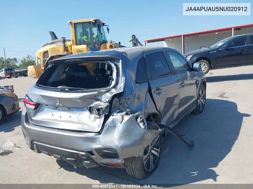 2022 Mitsubishi Outlander Sport 2.0 Be 2Wd/2.0 Es 2Wd/2.0 Le 2Wd/2.0 S 2Wd VIN: JA4APUAU5NU020912 Lot: 40572341