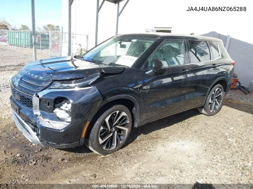 2022 Mitsubishi Outlander Black Edition /Se 2.5 /Se Launch Edition VIN: JA4J4UA86NZ065288 Lot: 40618908