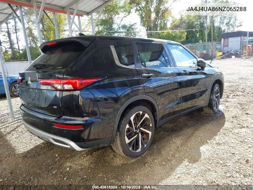 2022 Mitsubishi Outlander Black Edition /Se 2.5 /Se Launch Edition VIN: JA4J4UA86NZ065288 Lot: 40618908