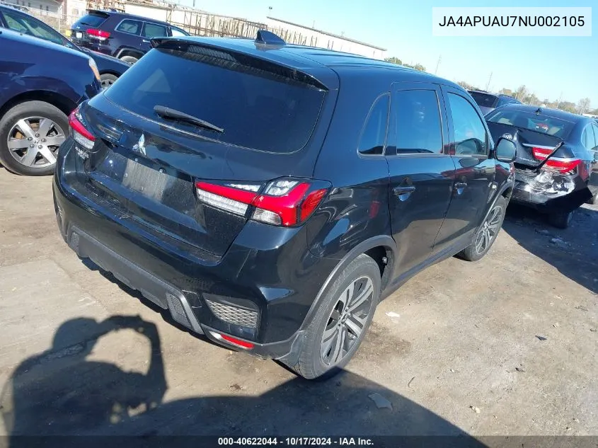 2022 Mitsubishi Outlander Sport 2.0 Be 2Wd/2.0 Es 2Wd/2.0 Le 2Wd/2.0 S 2Wd VIN: JA4APUAU7NU002105 Lot: 40622044