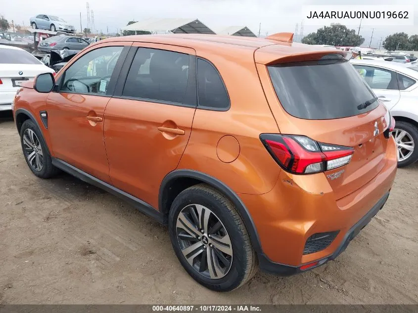 2022 Mitsubishi Outlander Sport 2.0 Be Awc/2.0 Es Awc/2.0 Le Awc/2.0 Se Awc/2.0 Se Special Edition Awc VIN: JA4ARUAU0NU019662 Lot: 40640897