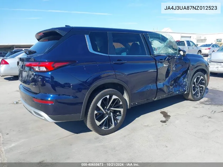 2022 Mitsubishi Outlander Black Edition 2Wd/Se 2.5 2Wd/Se Launch Edition 2Wd VIN: JA4J3UA87NZ012523 Lot: 40655673