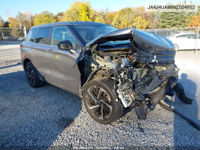 2022 Mitsubishi Outlander Black Edition /Se 2.5 /Se Launch Edition VIN: JA4J4UA86NZ024952 Lot: 40662478