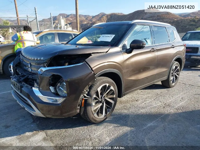 2022 Mitsubishi Outlander Sel 2.5 2Wd/Sel Special Edition 2Wd VIN: JA4J3VA88NZ051420 Lot: 40705024